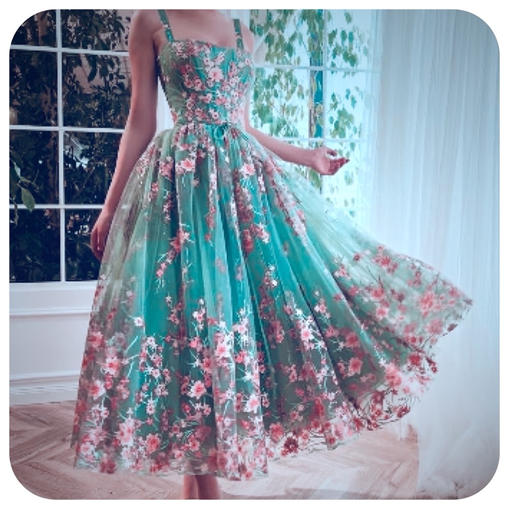 Floral Embroidered Tulle Dress, 14 - BNWT